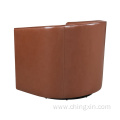 Wholesale Light Brown PU Swivel Arm Chair
